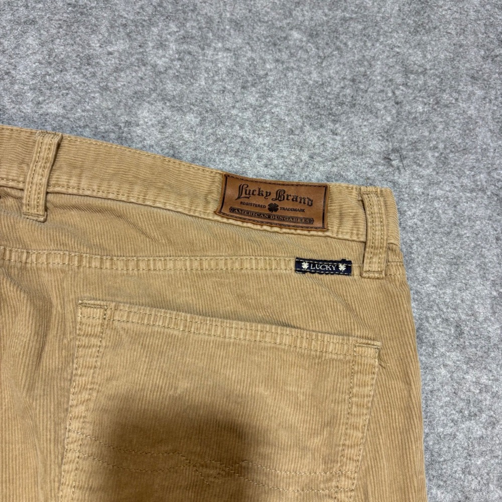 Lucky Brand 361 Vintage Straight Corduroy‎ Pants Mens 40x30 Tan Khaki Brown